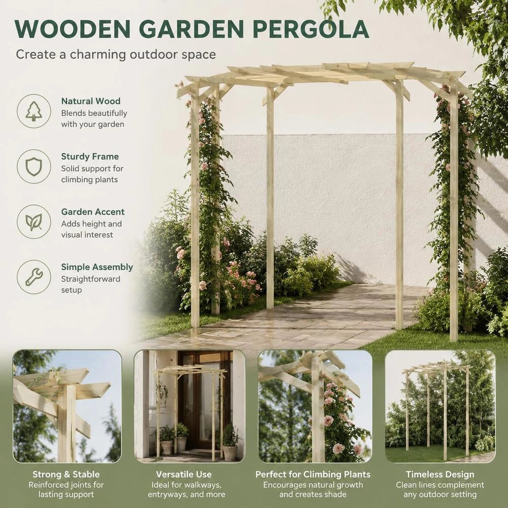 Garden Pergola, Pine Wood, Impregnated, 180x197x210 Cm