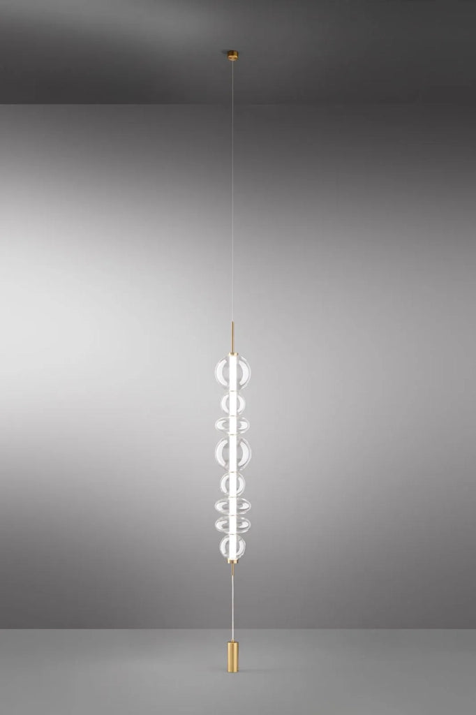 Piantana in metallo e vetro trasparente e oro spazzolato Bubbles LED 37W 3000K CRI?80 220-240V 50/60Hz 2960Lm Interruttore on/off e dimmer a pedale
