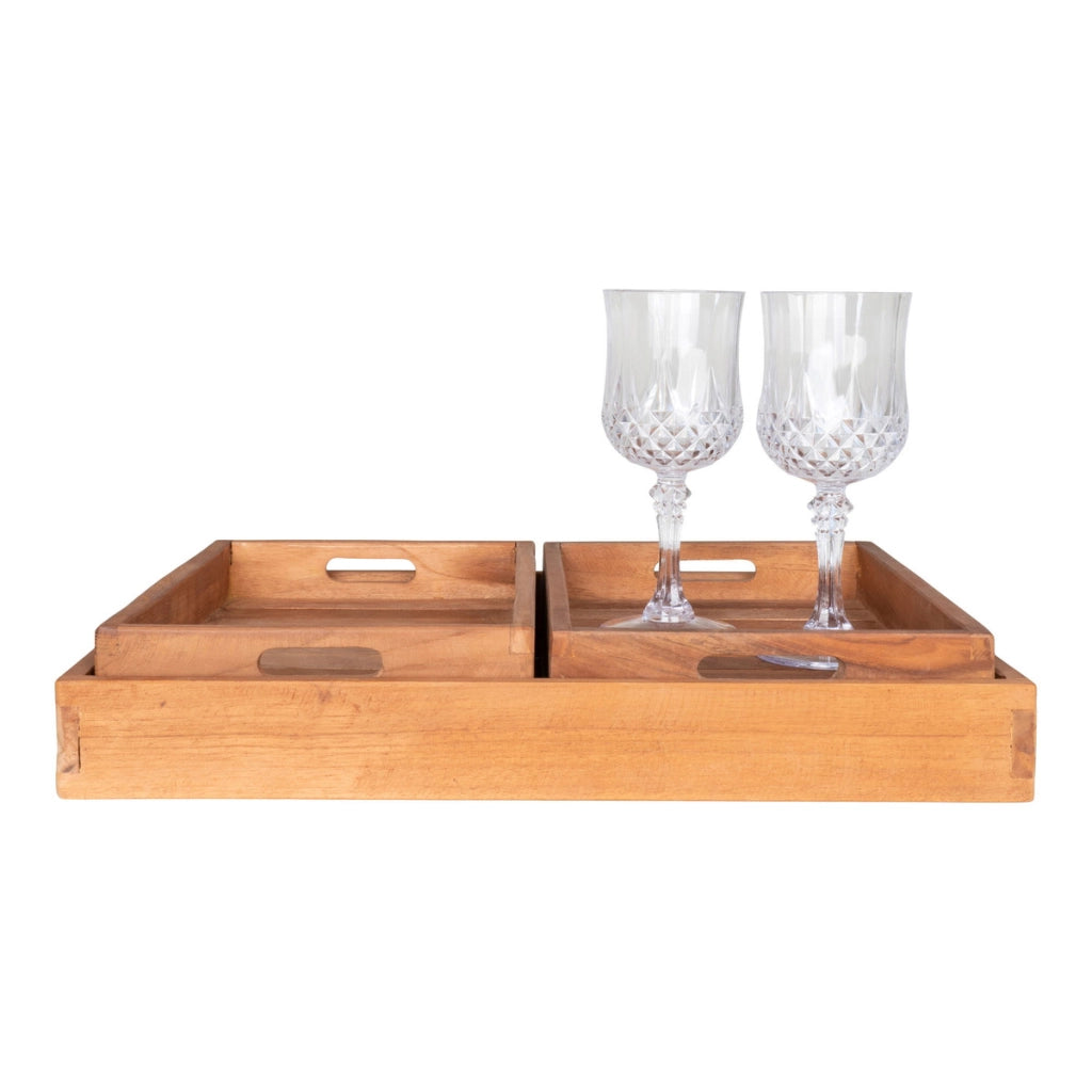 Vassoio Faro, Marrone, Legno, 39x29x5 cm