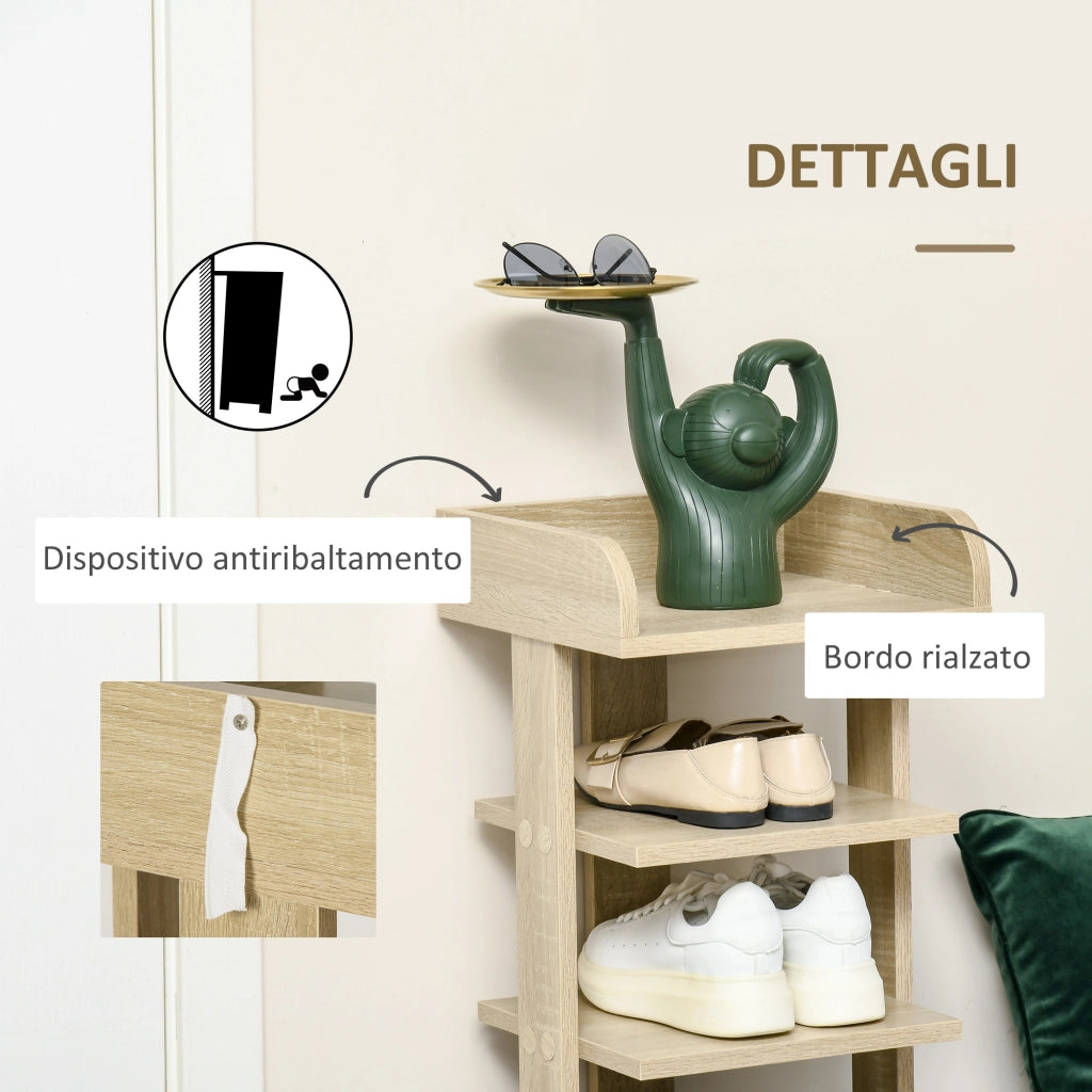 Scarpiera in Legno con Ripiano ¨C Zephmum ¨C Bianco 32x30x104 cm