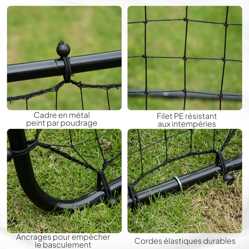 Rete da Allenamento Calcio Tennis ¨C zephmum ¨C Nero 96x80x96 cm
