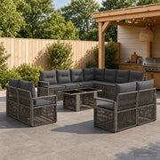 Set Divano da Giardino 12 pz Grigio e Grigio Scuro polyrattan 3437177