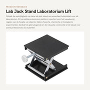 Piattaforma di Laboratorio con Regolazione di Altezza - Materiale in Alluminio e Acciaio Inossidabile - Piattaforma di Sostegno - Regolazione Manuale - Strumento di Supporto - Facile da Pulire - Piattaforma Elevatrice