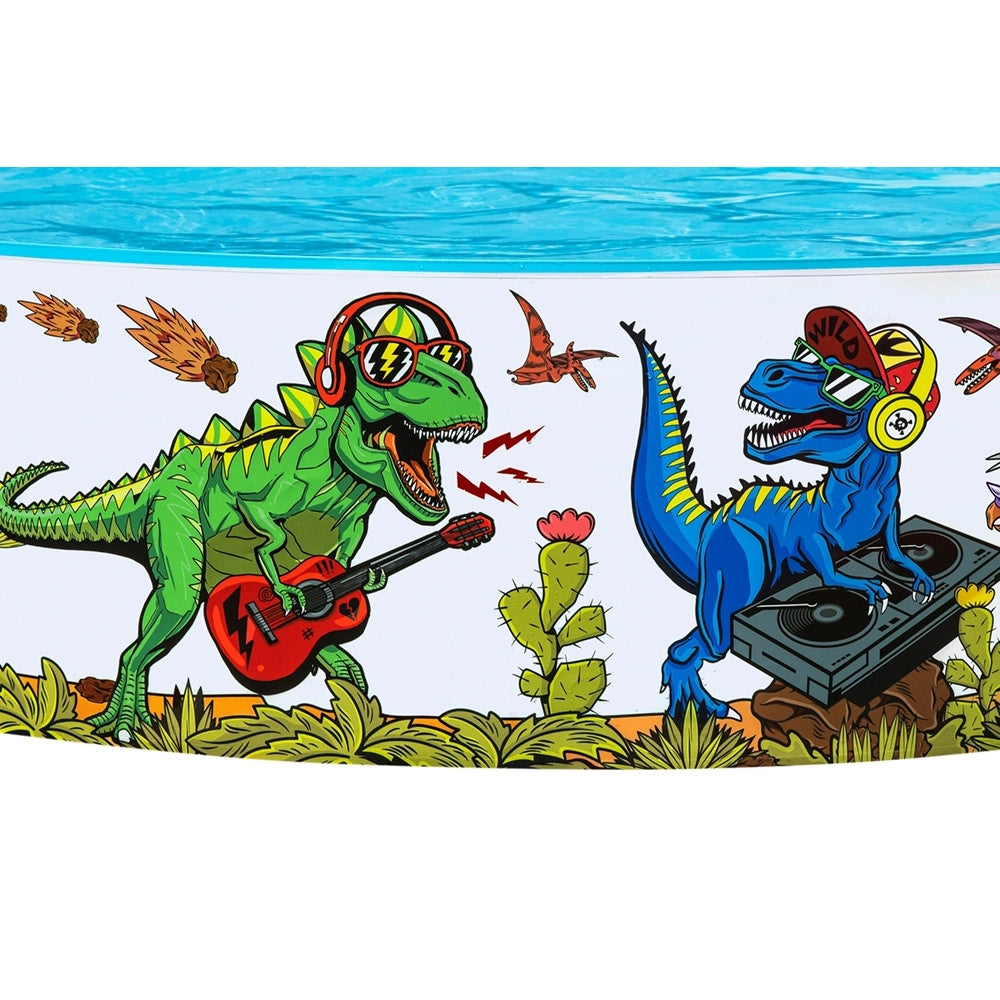 Trade Shop - Piscina Rigida Per Bambini 2+ Anni Con Motivo A Dinosauri ø183x38cm 946lt Giardino 55022 -