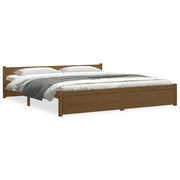 Letto matrimoniale | Letto per adulti | Giroletto senza Materaso Ambra in Legno Massello 200x200 cm
