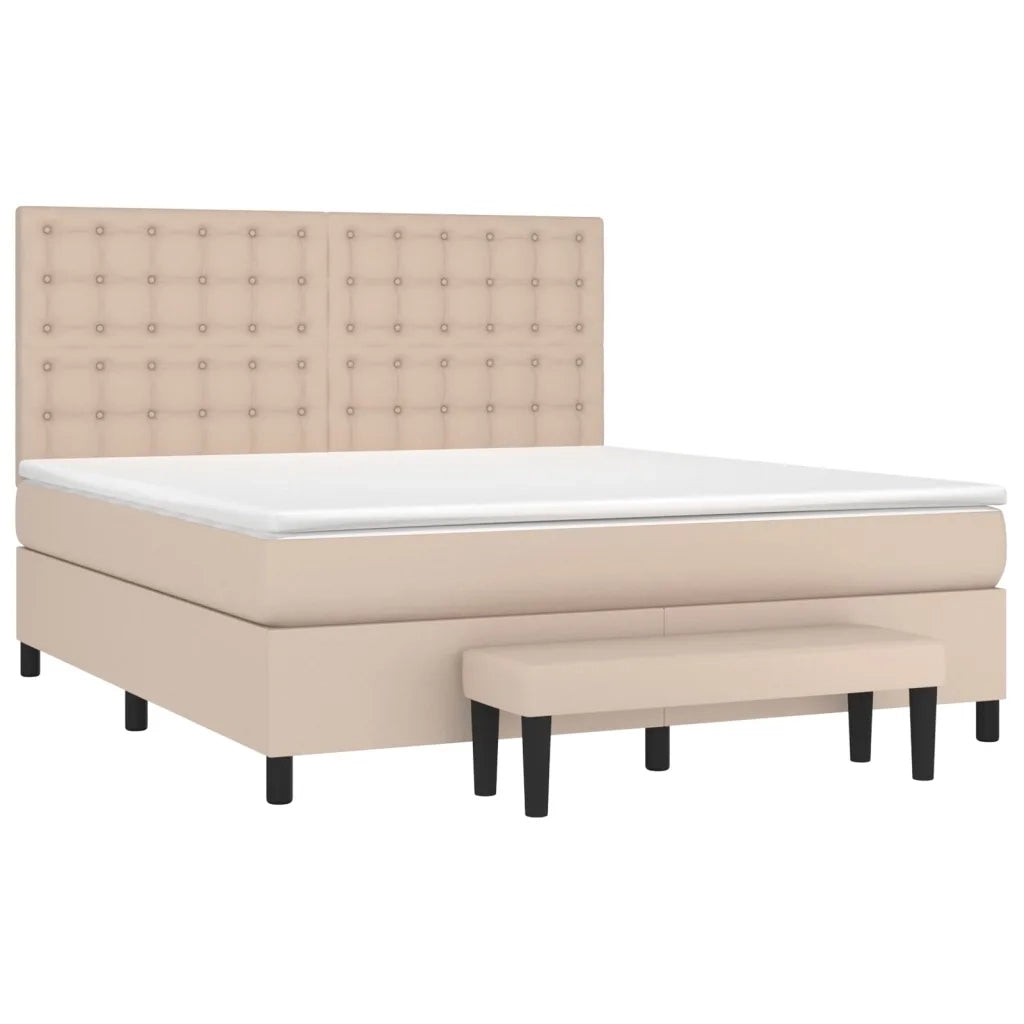 Giroletto a Molle con Materasso Cappuccino 180x200cm Similpelle 3137682