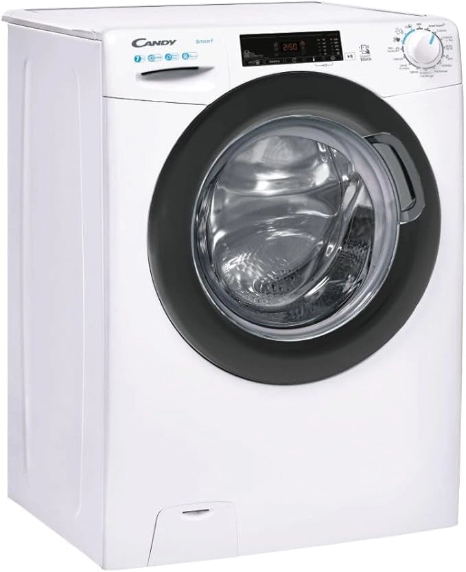 Lavatrice Slim Candy CSS4127TRE/1-11 – Caricamento Frontale 7 kg, Centrifuga 1200 giri/min, Classe Energetica D, Profondità 45 cm, Funzione Vapore, Connettività NFC
