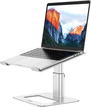 Supporto per laptop in alluminio, standa per notebook ergonomico regolabile, sostegno per computer, compatibile con laptop da 10-15,6 pollici (Metallo Argento)
