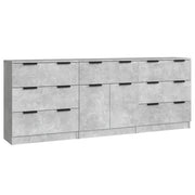 Buffet credenza cassettiera armadio mobile contenitore organizer per cucina soggiorno salotti 3 pezzi legno ingegnerizzato grigio 02_0037125
