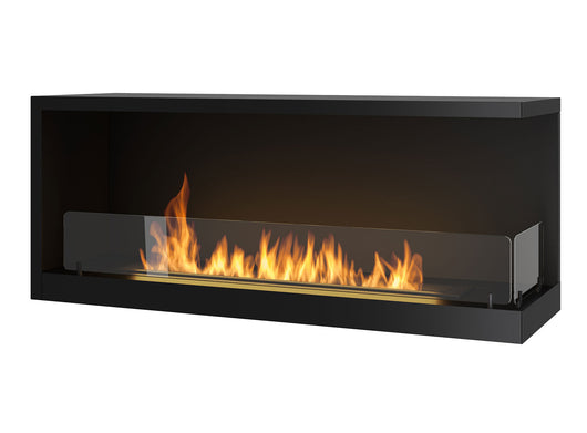 Camino a Bioetanolo da Incasso 110x45 cm Inside P1100 V2 Angolo a Destra Nero con Vetro