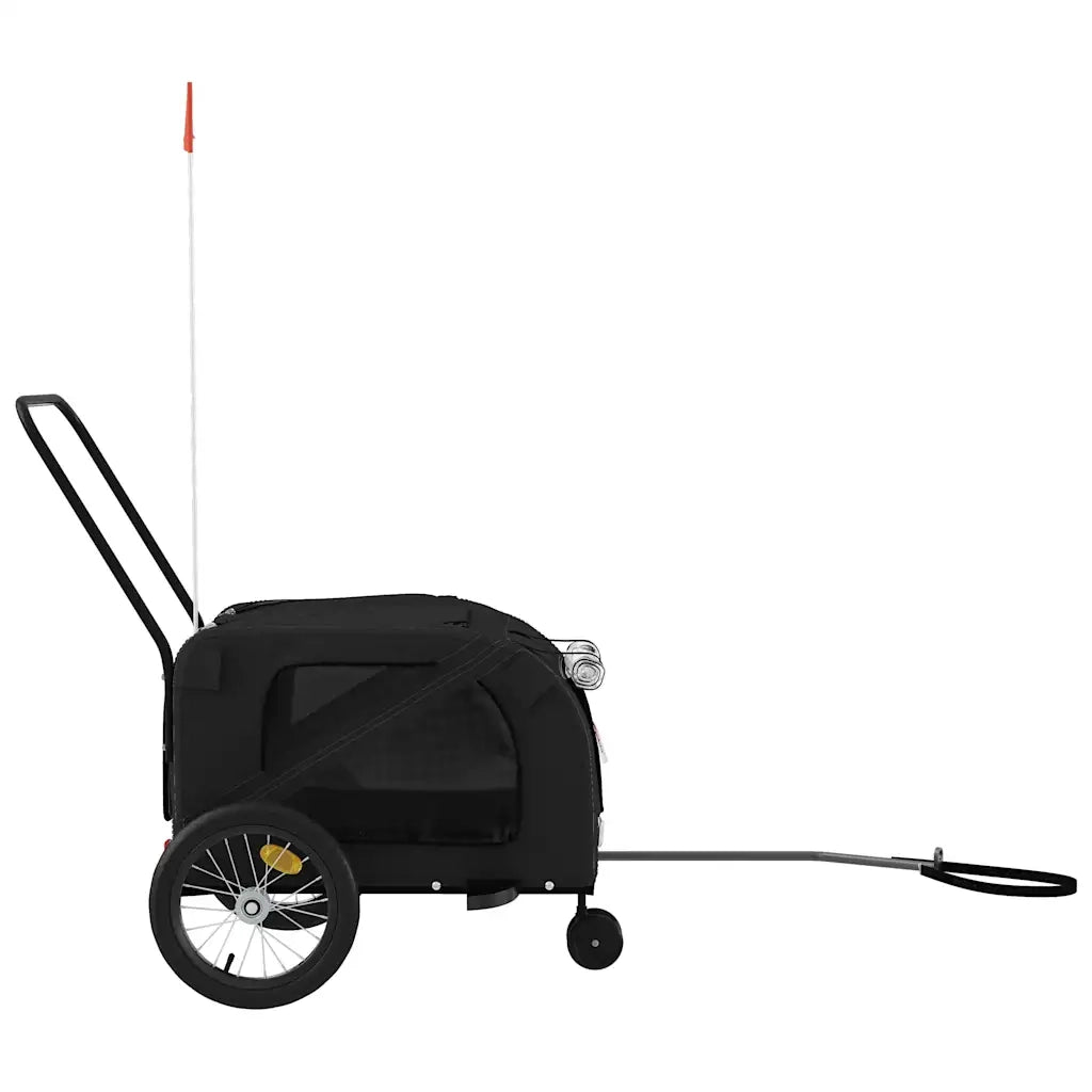 Rimorchio da Bici per Animali Nero Oxford e Ferro CFW1661630