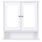 Mobiletto da bagno pensile 56 x 13 x 58 cm con specchio e pratico spazio di stivaggio stile moderno MDF bianco 20_0010296