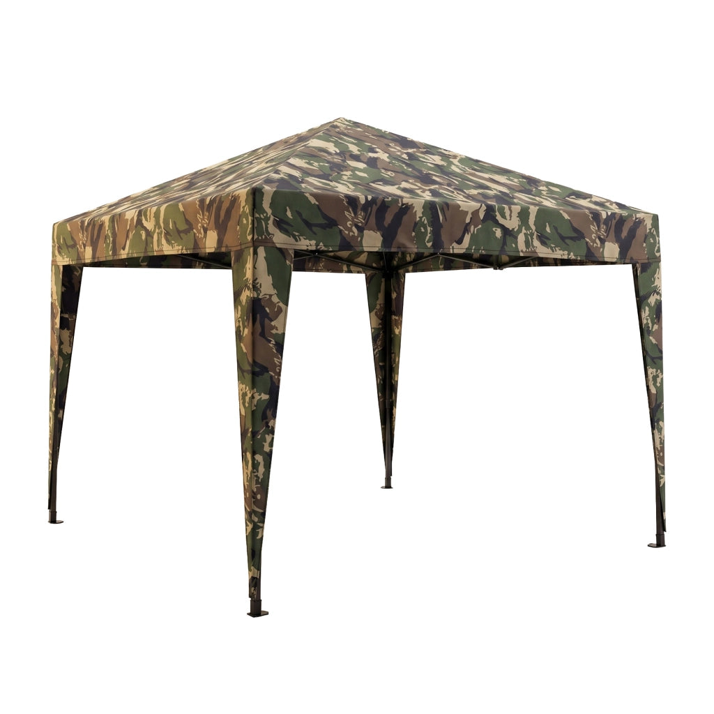 Gazebo A Fisarmonica 3x3 m da Giardino  Pieghevole in Acciaio Camouflage