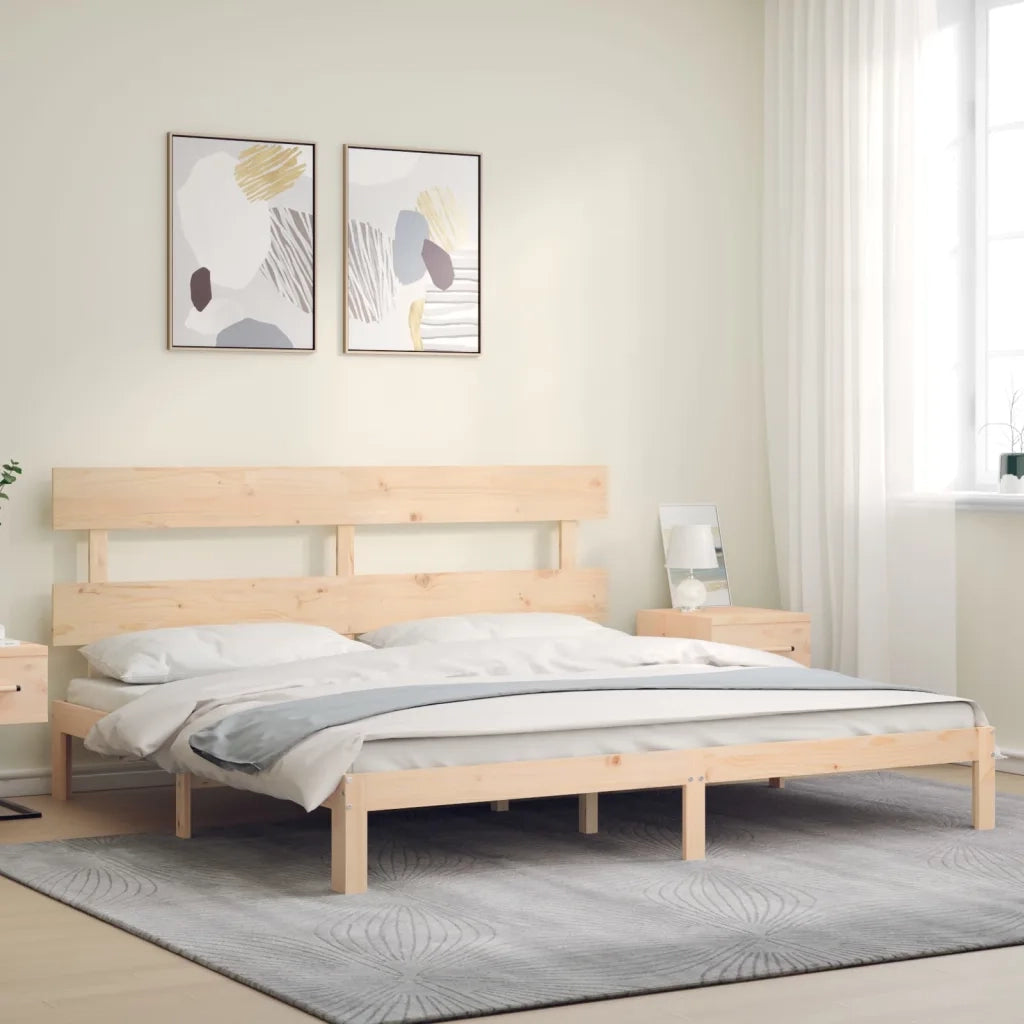 Giroletto con Testiera Super King Size in Legno Massello 3193546