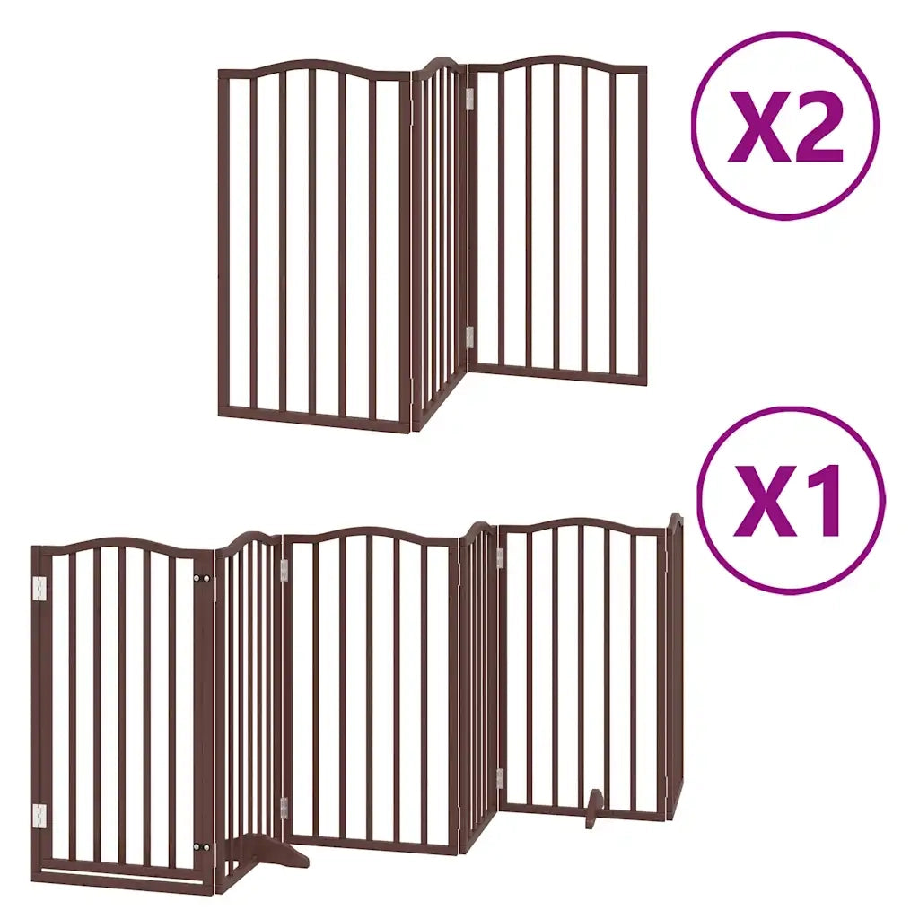 vidaXL Cancello Cani Porta Pieghevole Marrone 12 Pannelli 600cm Pioppo
