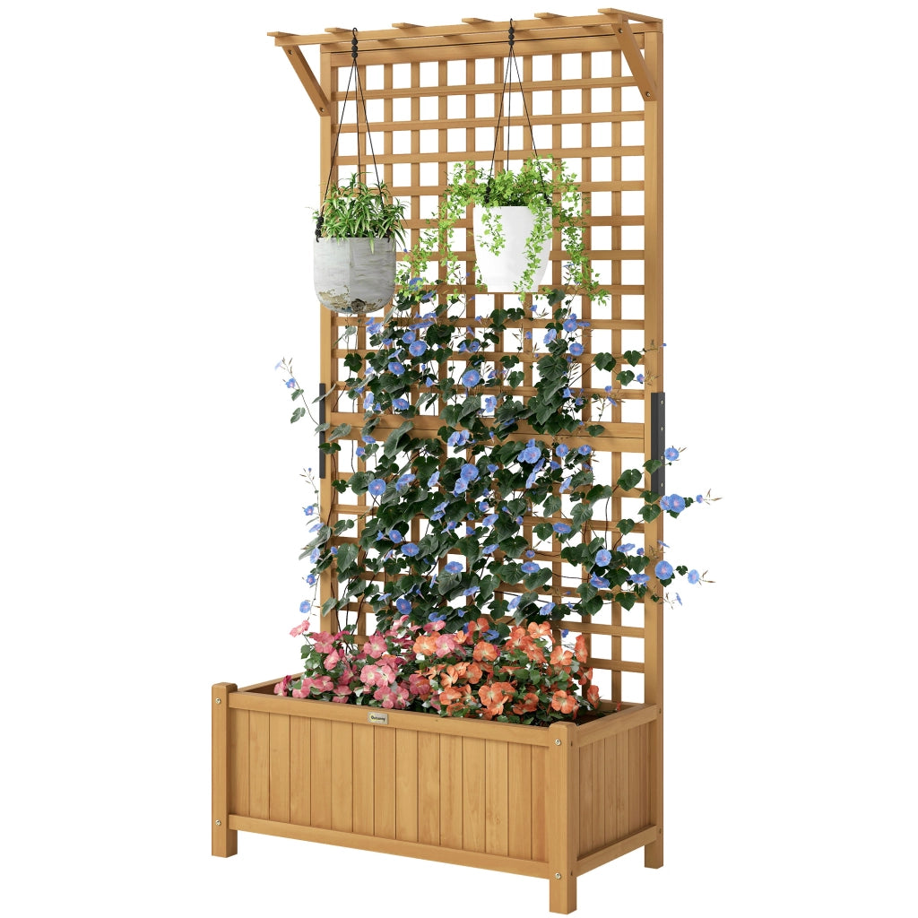 Hochbeet con graticcio e tetto ¨C zephmum ¨C 90x45x183 cm, marrone, legno