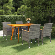 Set Mobili da Pranzo per Giardino 5 pz Grigio 3072116