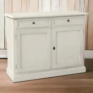 Credenza madia buffet Shabby chic 2 ante mod Martini bianca anticata