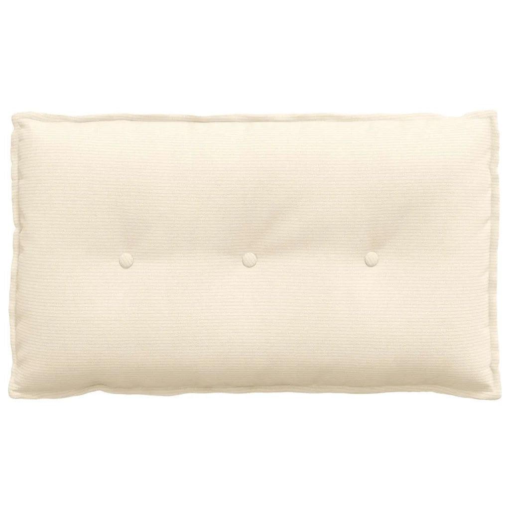 Cuscino per Schiena | Cuscino dorsale Crema 80 x 50 cm Tessuto in Cords