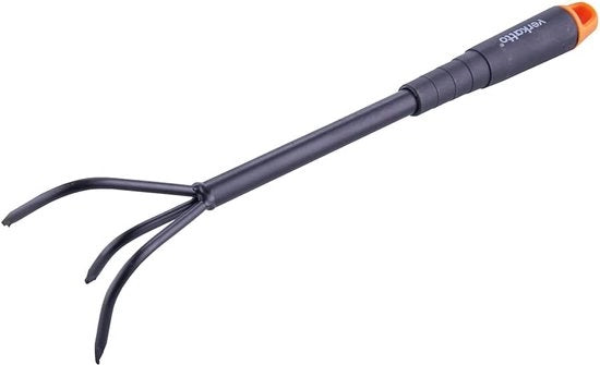 Cultivatore per manutenzione del giardino - cultivazione manuale con 3 uncini - attrezzi per giardinaggio per aerare e sollevare il terreno - larghezza 9cm - acciaio