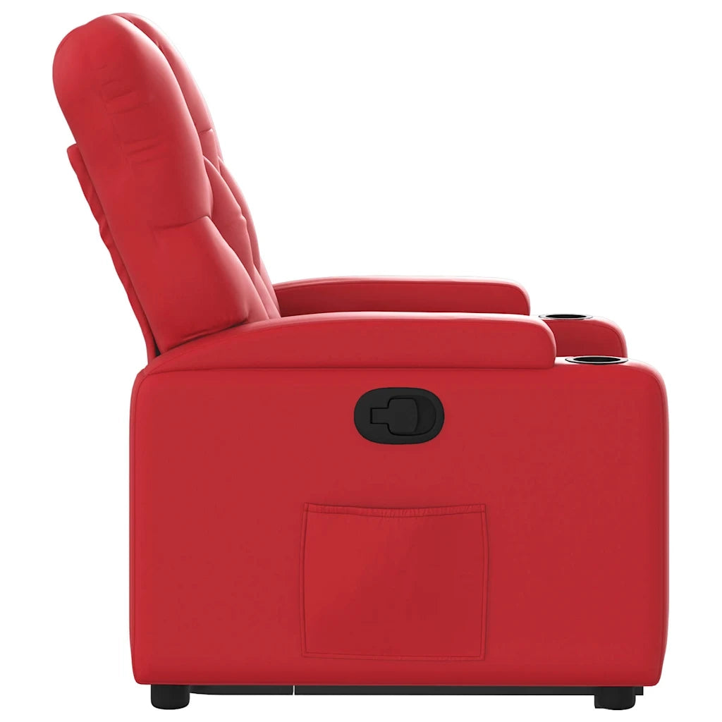 Poltrona Alzapersona Reclinabile Rosso in Similpelle 3204777