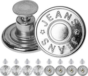 Viti di sostituzione per jeans, 8 pezzi, Ø 17 mm, viti di jeans in ottone, colore argento, viti di jeans con viti a testa quadrata, viti di jeans per serraggio, viti di metallo per jeans, allargamento dei pantaloni, viti di jeans robuste