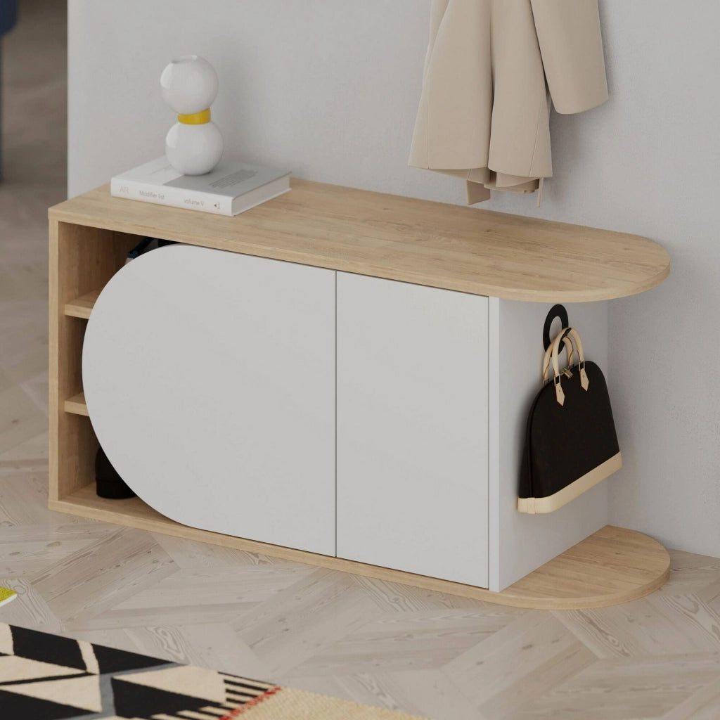 Mobile Portascarpe Kyle, Scarpiera 8 Paia, 104x37x50h cm Marrone Quercia