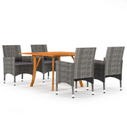 Set Mobili da Pranzo per Giardino 5 pz Grigio cod mxl 45975