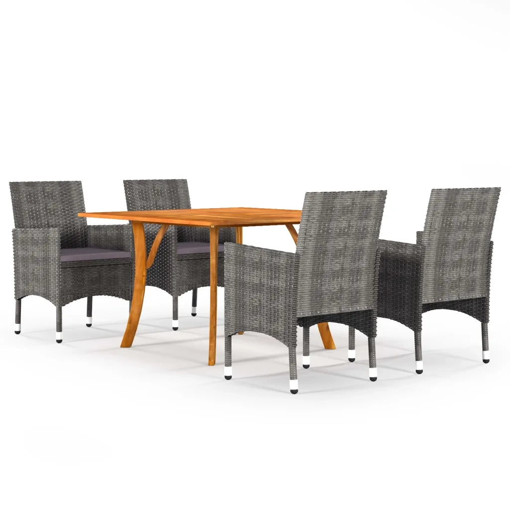 Set Mobili da Pranzo per Giardino 5 pz Grigio cod mxl 45975