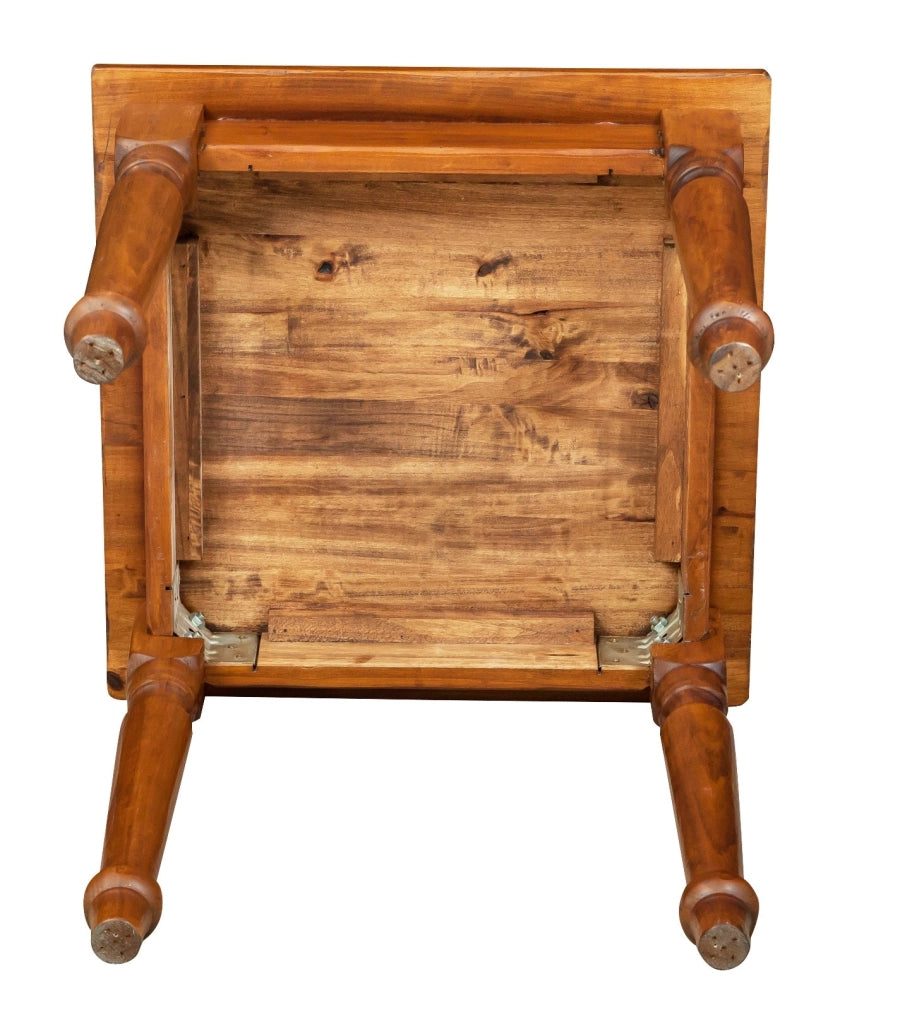 Biscottini Tavolo Country in legno massello di tiglio finitura noce L70xPR70xH78 cm. Made in Italy