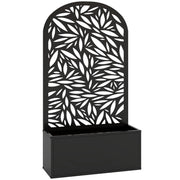 FIORIERA CON TRALICCIO AD ARCO PER RAMPICANTI E FORI DI DRENAGGIO, IN METALLO, 61X23X113 CM, NERO