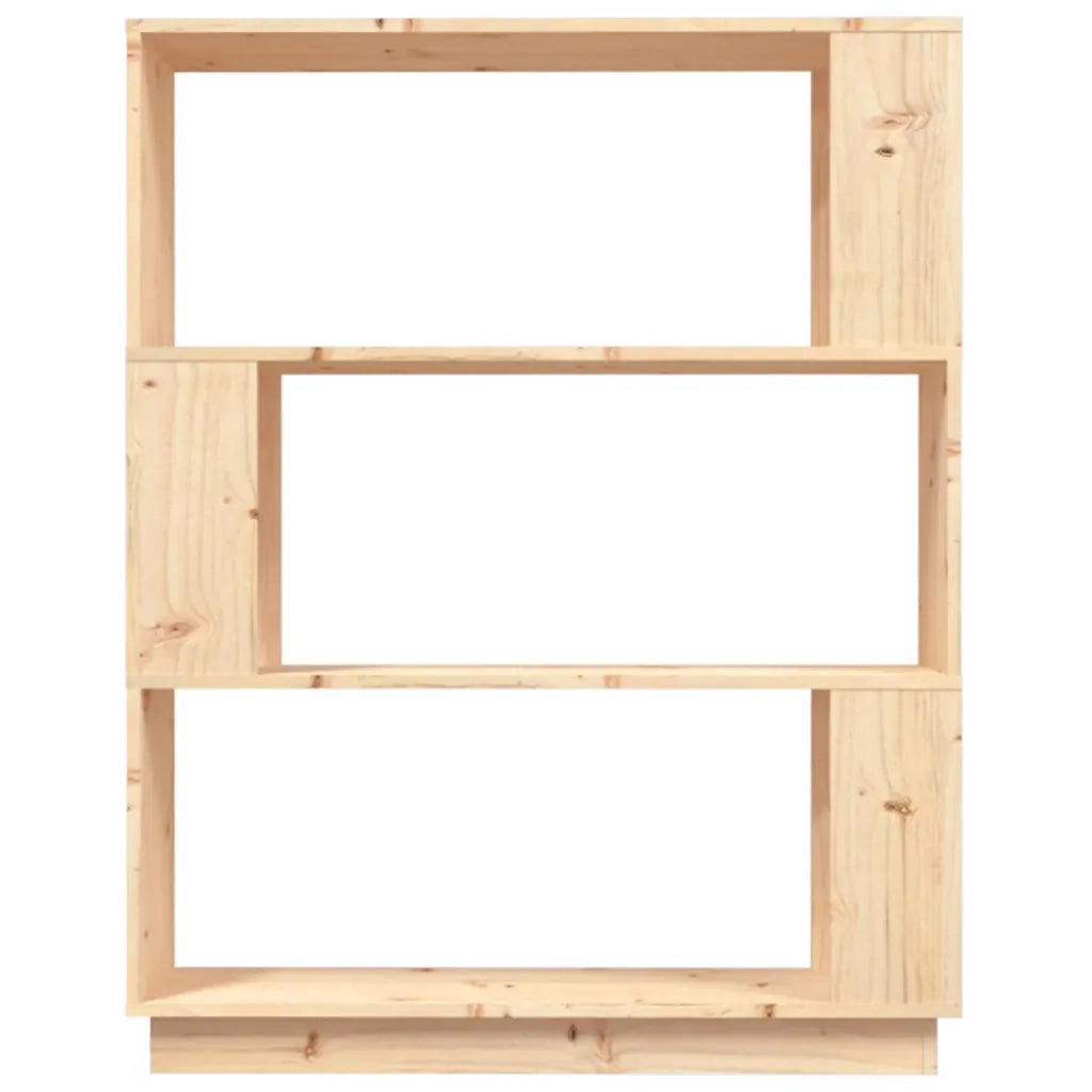 Libreria Divisorio-Scaffale per Libri-Mobile di Stoccaggio 80x25x101 cm in Legno Massello di Pino