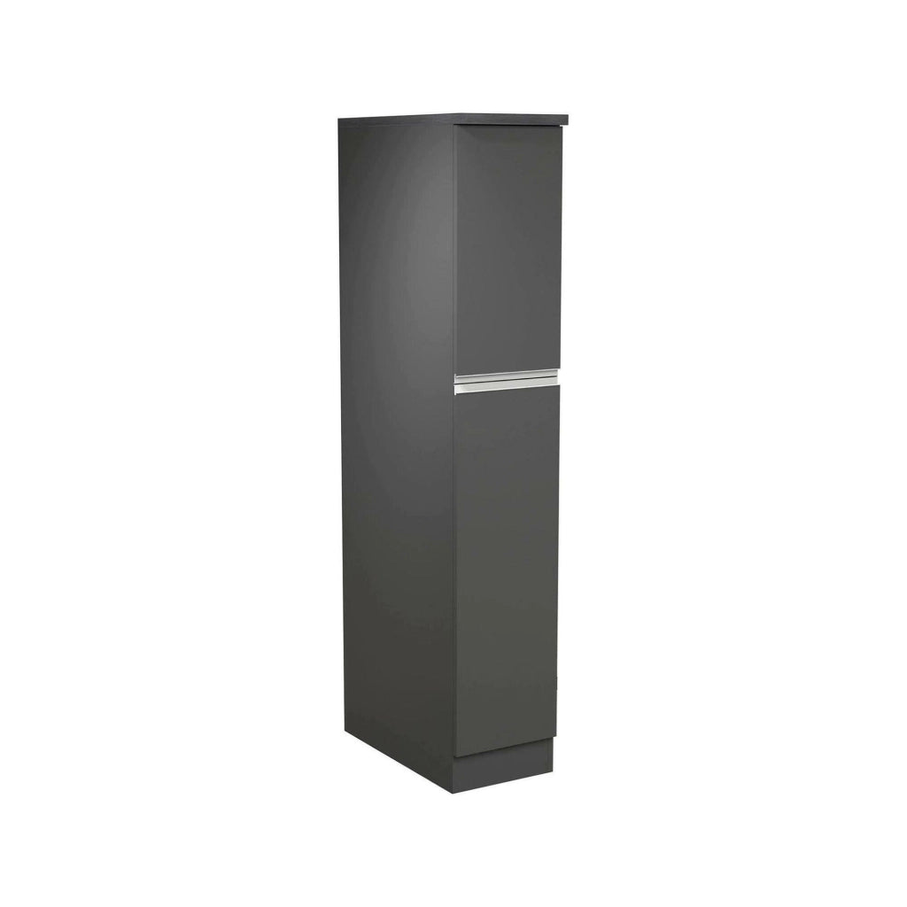 Dispensa da cucina Atrax, Mobile multiuso, Armadio portaoggetti a 2 cassettoni, 100% Made in Italy, 30x60h165 cm, Antracite e Ardesia