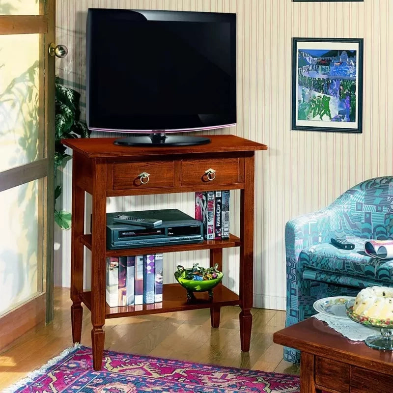 Porta tv 2 arte povera in legno massello tinta noce l.75 p.45 h.85 - Mobili 2G