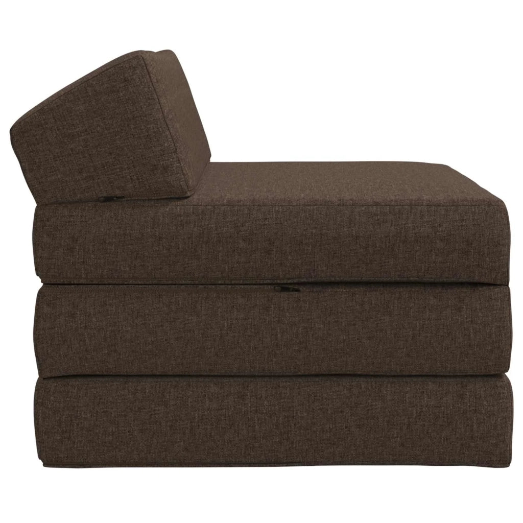 Divano Letto Pieghevole Tortora 200 x 70 x 10 cm Tessuto 900021