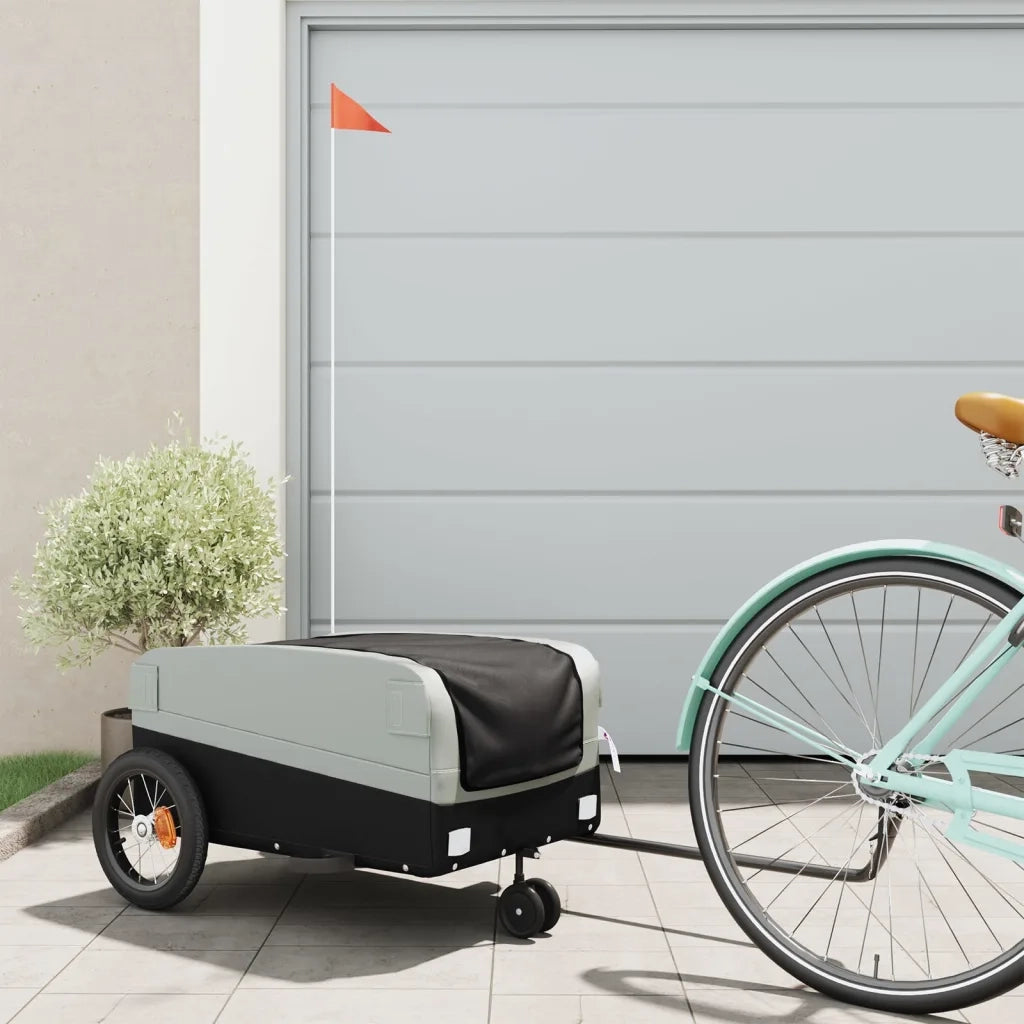 Rimorchio da Bici Nero e Grigio 30 kg in Ferro CFW7778188