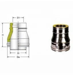Inox doppia parete aisi 316 racc ordo d.100 150f-080 130m b09gxl3