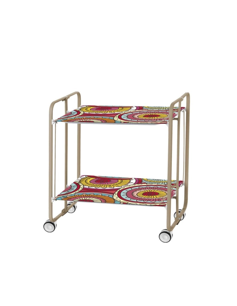 Carrello da cucina pieghevole sabbia con ruote BAUHAUS 2 ripiani