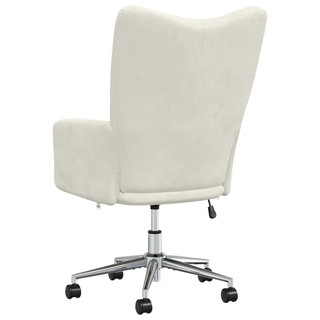Sedia Relax Bianco Crema Velluto 328170