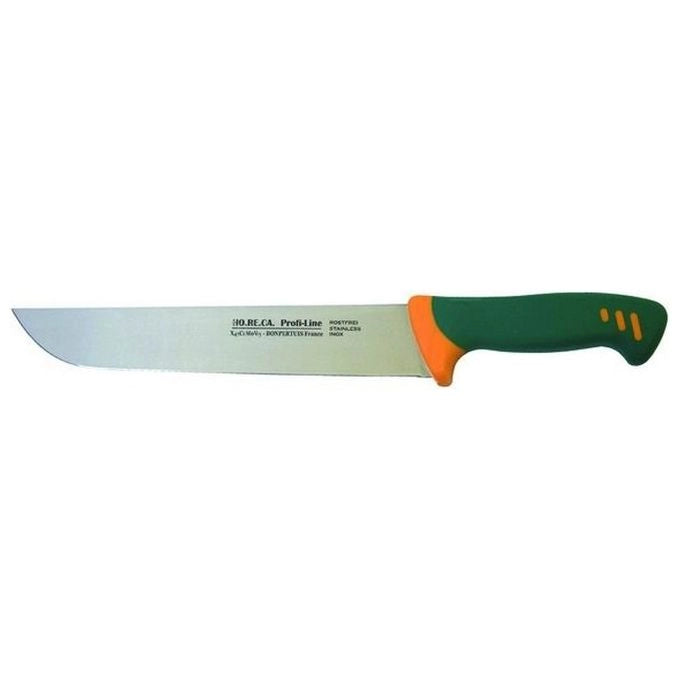 Marietti BUT26 Profi-Line Coltello da Macellaio 26 cm Lama in Acciaio Inossidabile Manico Ergonomico Antiscivolo colore Verde-arancione