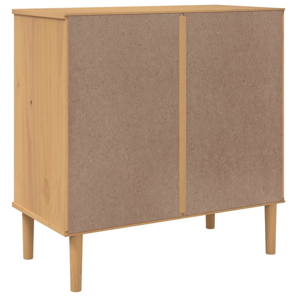 Credenza-Buffet-Armadio da cucina SENJA Aspetto Rattan Marrone 80x40x80 cm Massello Pino 838944
