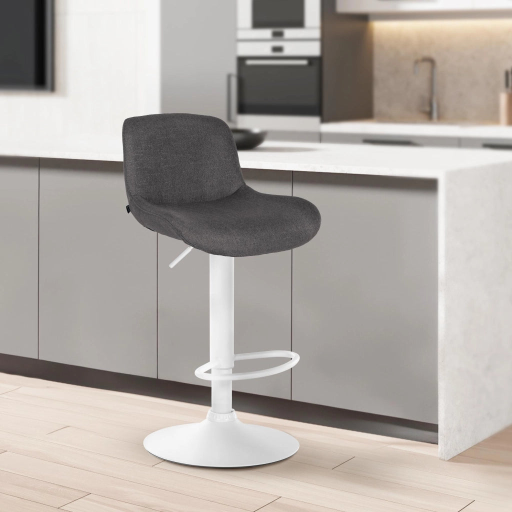 Set di 2 sgabelli da bar Solon tessuto bianco 4