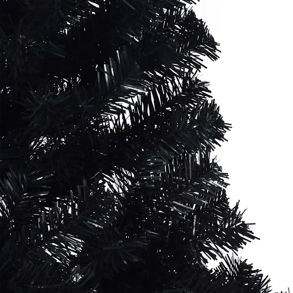 Albero di Natale artificiale con luci integrate Nero 180 cm PVC