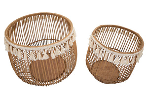 Set 2 Cestoni Fuji Ø 47x39,5-34x36,5 cm in Rattan