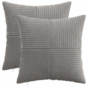 Federa 2 pcs ALMELO Grigio Chiaro 50 x 50 cm corduroy 914893