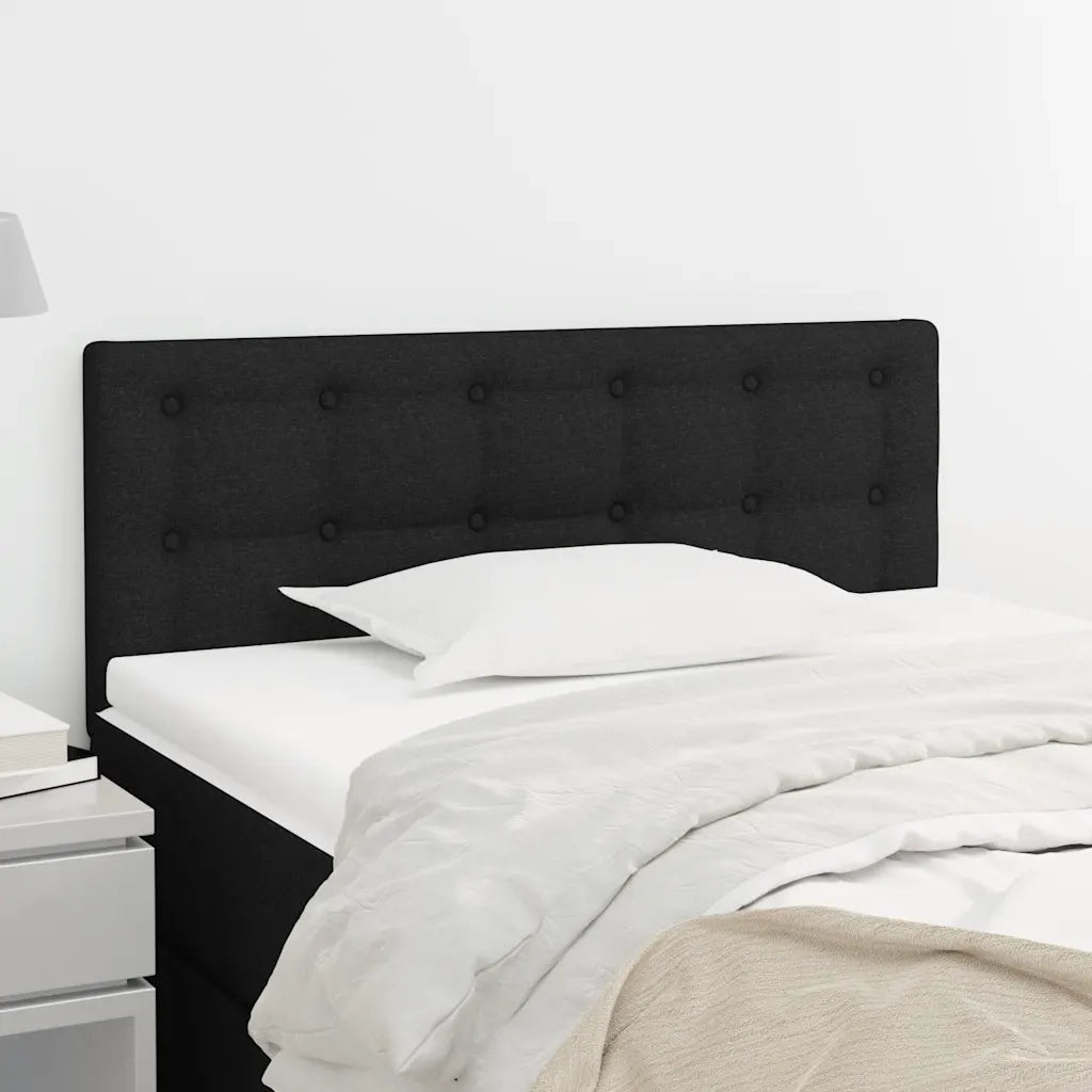 Testiera-Testata-Testiera Decorativa Nera 100x5x78/88 cm in Tessuto 528349