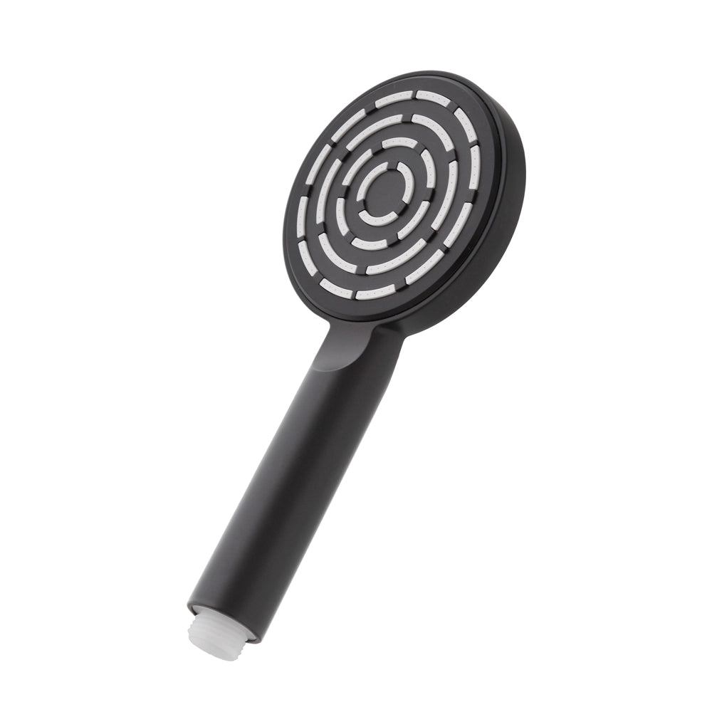 Doccetta tonda monogetto da 23,5 cm nero opaco in ABS anticalcare Hidra