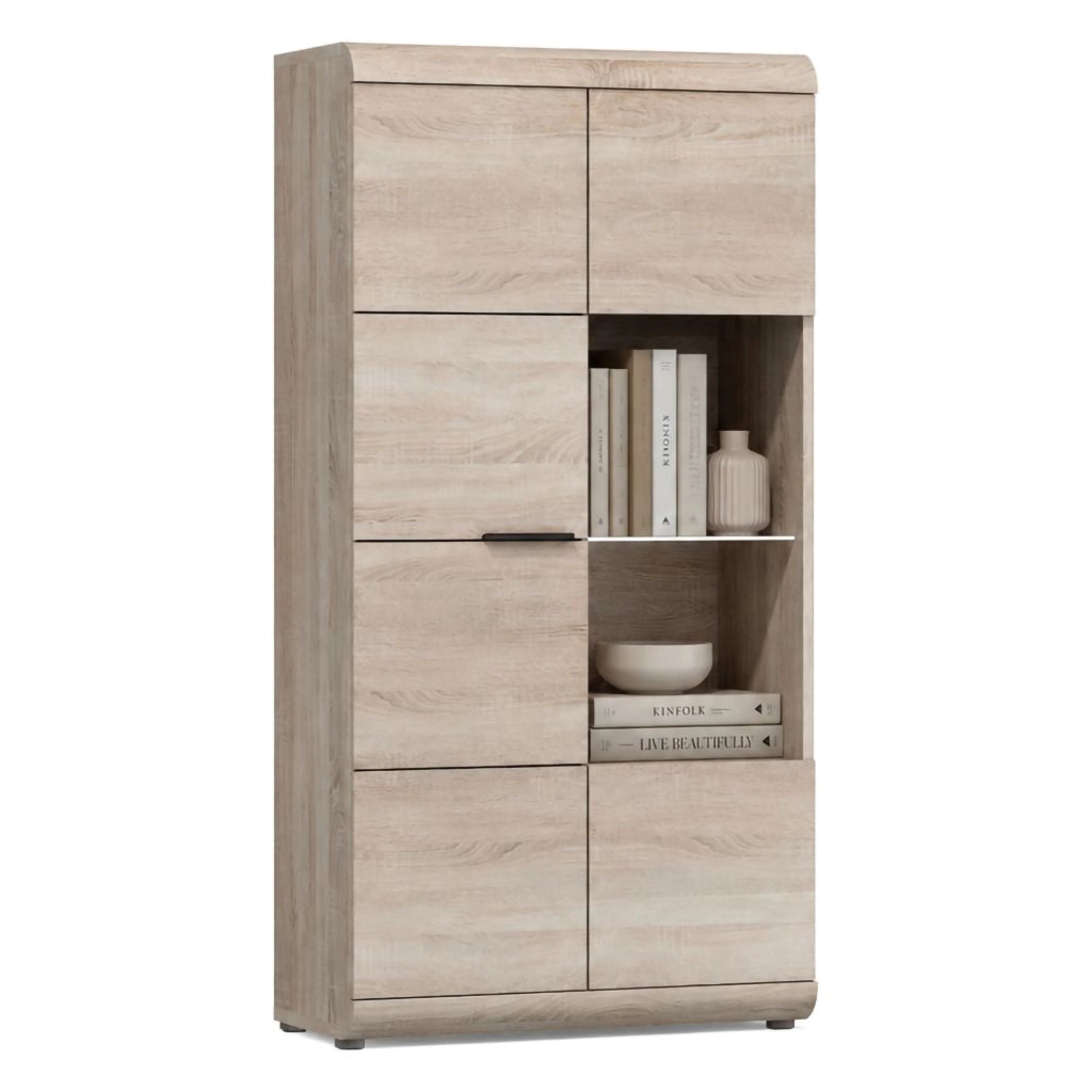 Mobile Espositore Ladavapa, Vetrina 6 Ripiani, 80x37x158h cm Marrone Rovere