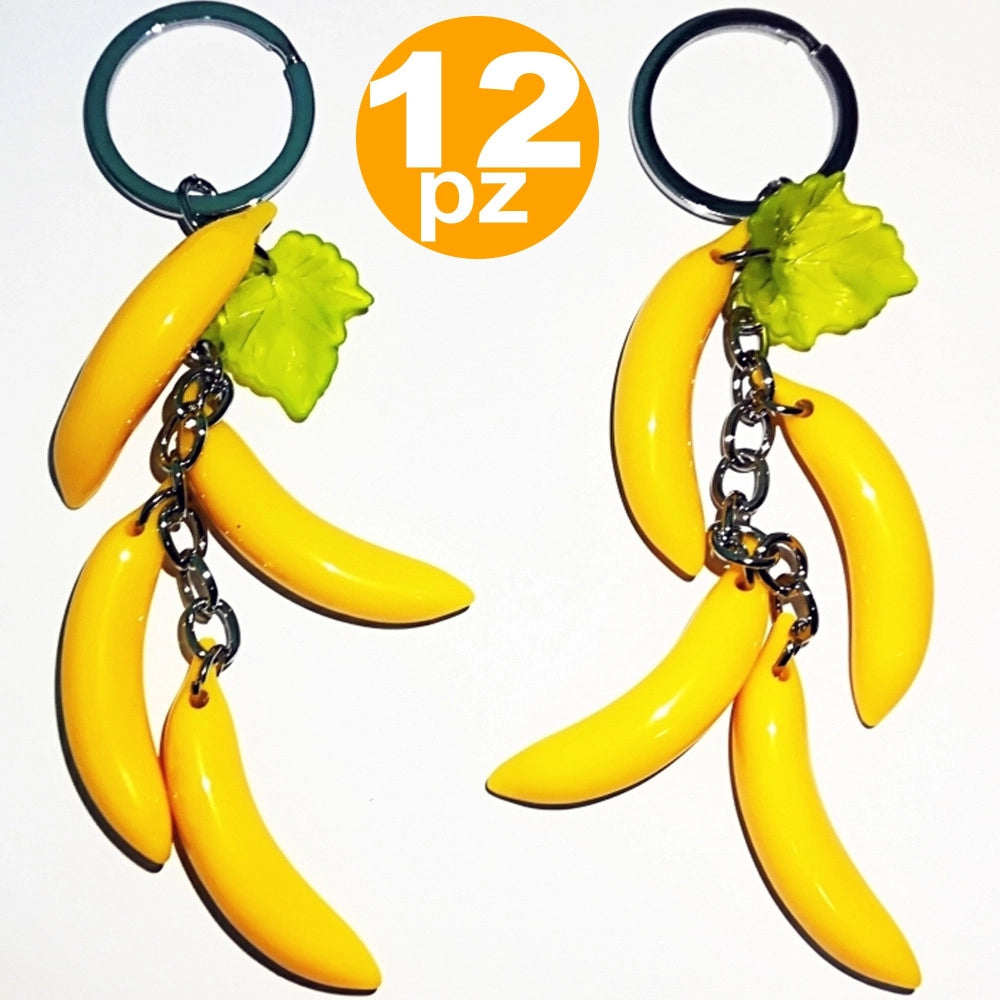 Trade Shop - Bomboniera Pendente 3 Banane Porta Chiavi Chiave Compleanno X 18 Anni Comunione -