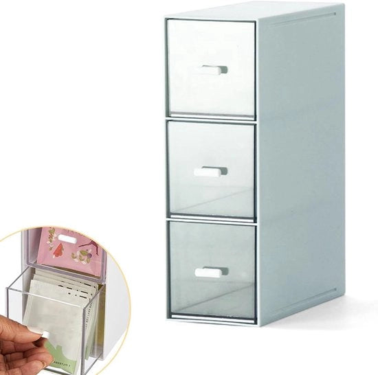 Vasca di Stoccaggio Plastica per Cucina - Organizzazione con 3 Lavello - Blu